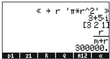 HP 50G - Using the right-shift key followed by soft menu key labels - 2