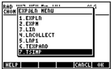 HP 50G - Expansion and factoring using log-exp functions - 2