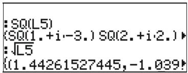 HP 50G - Lists of complex numbers - 2
