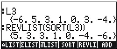 HP 50G - The MTH/LIST menu - 8