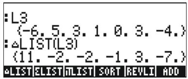 HP 50G - The MTH/LIST menu - 4