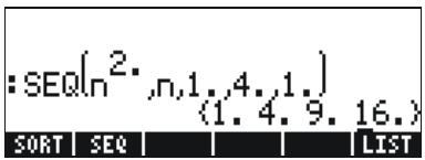 HP 50G - The SEQ function - 1