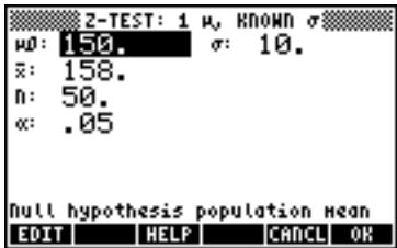 HP 50G - Hypothesis testing - 2