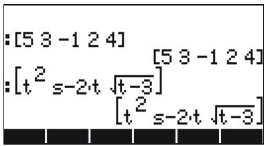 HP 50G - Typing vectors in the stack - 2