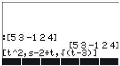 HP 50G - Typing vectors in the stack - 1