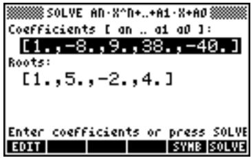 HP 50G - Generating polynomial coefficients given the polynomial's roots - 4