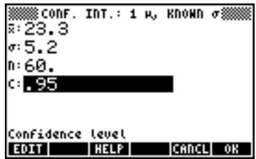 HP 50G - Confidence intervals - 2