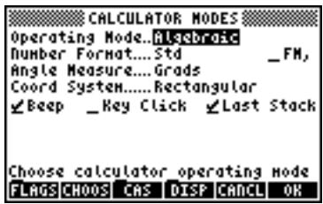 HP 50G - Selecting CAS settings - 1