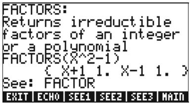 HP 50G - FACTORS: - 1