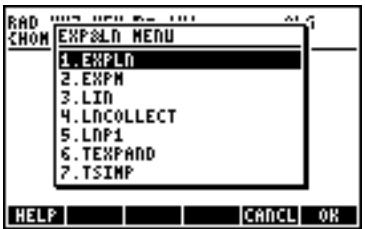 HP 50G - Expansion and factoring using log-exp functions - 1