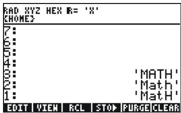 HP 50G - Typing variable names - 3