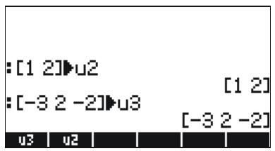 HP 50G - Storing vectors into variables in the stack - 1