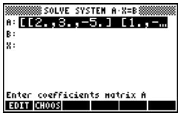 HP 50G - Using the numerical solver for linear systems - 4