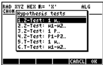 HP 50G - Hypothesis testing - 1
