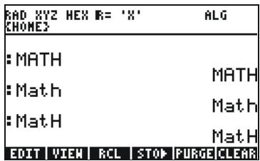 HP 50G - Typing variable names - 2
