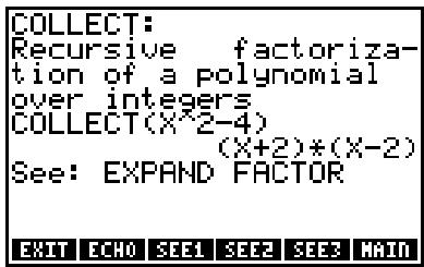 HP 50G - Functions in the ALG menu - 3