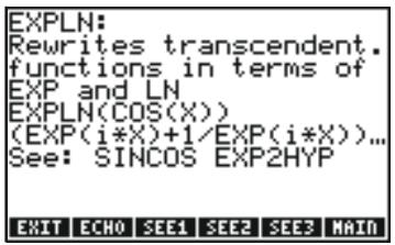 HP 50G - Expansion and factoring using log-exp functions - 3