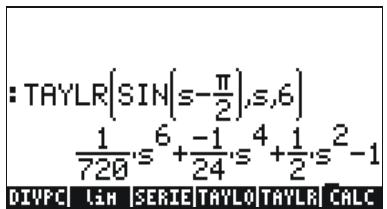 HP 50G - Functions TAYLR, TAYLRO, and SERIES - 3