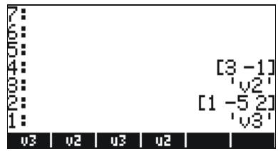 HP 50G - Storing vectors into variables in the stack - 4