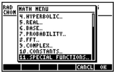 HP 50G - Real number functions in the MTH menu - 2
