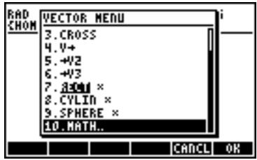 HP 50G - The MTH/VECTOR menu - 3