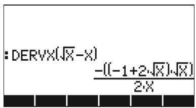 HP 50G - Functions DERIV and DERVX - 2