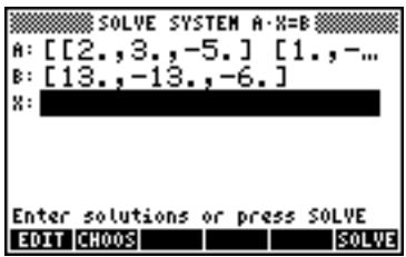 HP 50G - Using the numerical solver for linear systems - 5