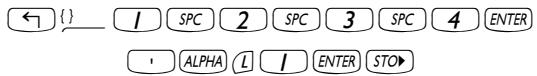 HP 50G - Creating and storing lists - 2