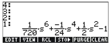 HP 50G - Functions TAYLR, TAYLRO, and SERIES - 10