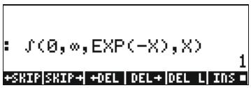 : f(0,∞,EXP(-X),X) +SKIP | SKIP+ | +DEL | DEL+ | DEL | INS = 1
