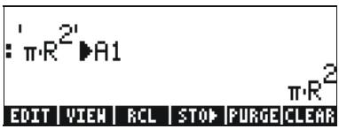 : π·R²▶A1 π·R² EDIT VIEW RCL STOP PURGE CLEAR