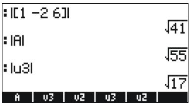 : |1 -2 6| : |AI : |u3| A v3 v2 u3 u2 √41 √55 √17