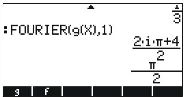 :FOURIER(g(X),1) 2·i·π+4 2 π 2 3 F