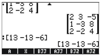 ·[1 -3 0] [2 -2 4] [2 3 -5] [1 -3 8] [2 -2 4] : [13 -13 -6] [13 -13 -6] A X B33 A33 B32 A32