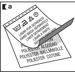 LAVARY SEPARADO HAND WASH SEPARATELY LAYER SEPARPMENT PANER PARTE SEPARATION POLIESTERT ALGODAO POLYESTER BALLMWOLLE POLIESTER COTONE