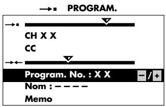 THOMSON 20DG76C - NUMÉRO DE PROGRAMME - 1
