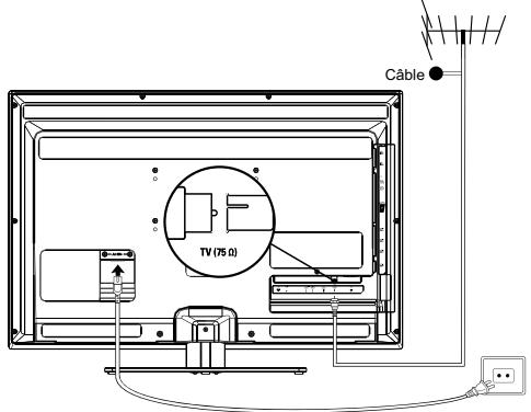 THOMSON 32FT7563 - Branchement de l'alimentation et de l'antenne - 1