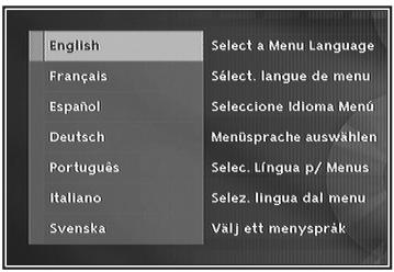 THOMSON DTH460 - Choisissez la langue à l'aide des touches de Navigation de la télécommande puis confirmez avec ok. - 1