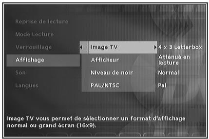 THOMSON DTH460 - Le menu Affichage - 3