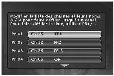 THOMSON DTH8040 - Classement des chaînes - 1