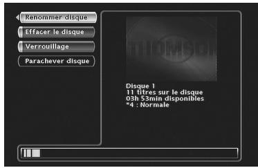 THOMSON DTH8040 - Pour accéder aux fonctions propres au disque : - 1