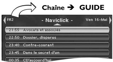 THOMSON DTH 8550 - Consulter les programmes TV à l'aide de Naviclick - 1