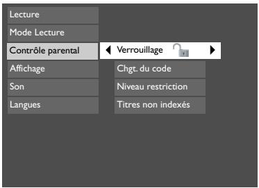 THOMSON DTH6100 - Les menus du lecteur - 1