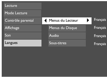 THOMSON DTH6100 - Le menu Langues - 1