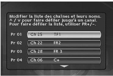 THOMSON DTH8000UB - Classement des chaînes - 1