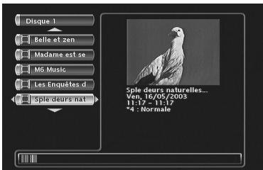 THOMSON DTH8000UB - Accéder au menu des titres - 1