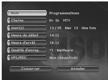 THOMSON DTH8000UB - Programmation d'un enregistrement - 2