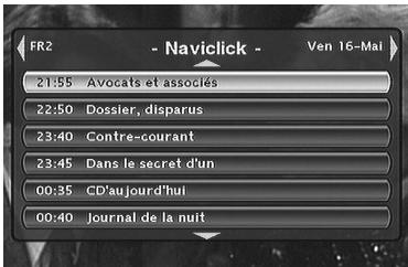 THOMSON DTH8000UB - Consulter les programmes TV à l'aide de Naviclick - 1