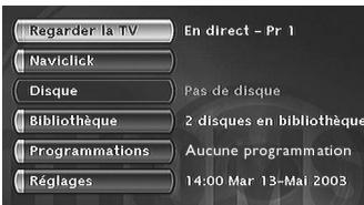 THOMSON DTH8560E - A propos des autres affichages (menus et bandeaux) - 1