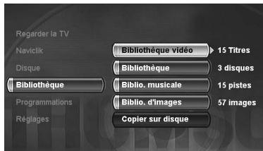THOMSON DTH8657 - MENU → bibliothèque → OK - 1